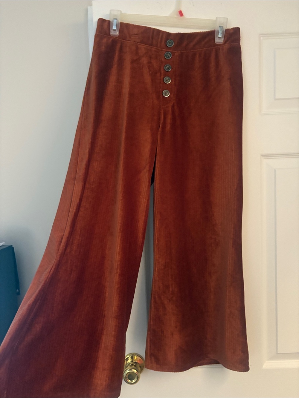 Rust Corduroy Wide Leg Pants - Picture 2 of 3